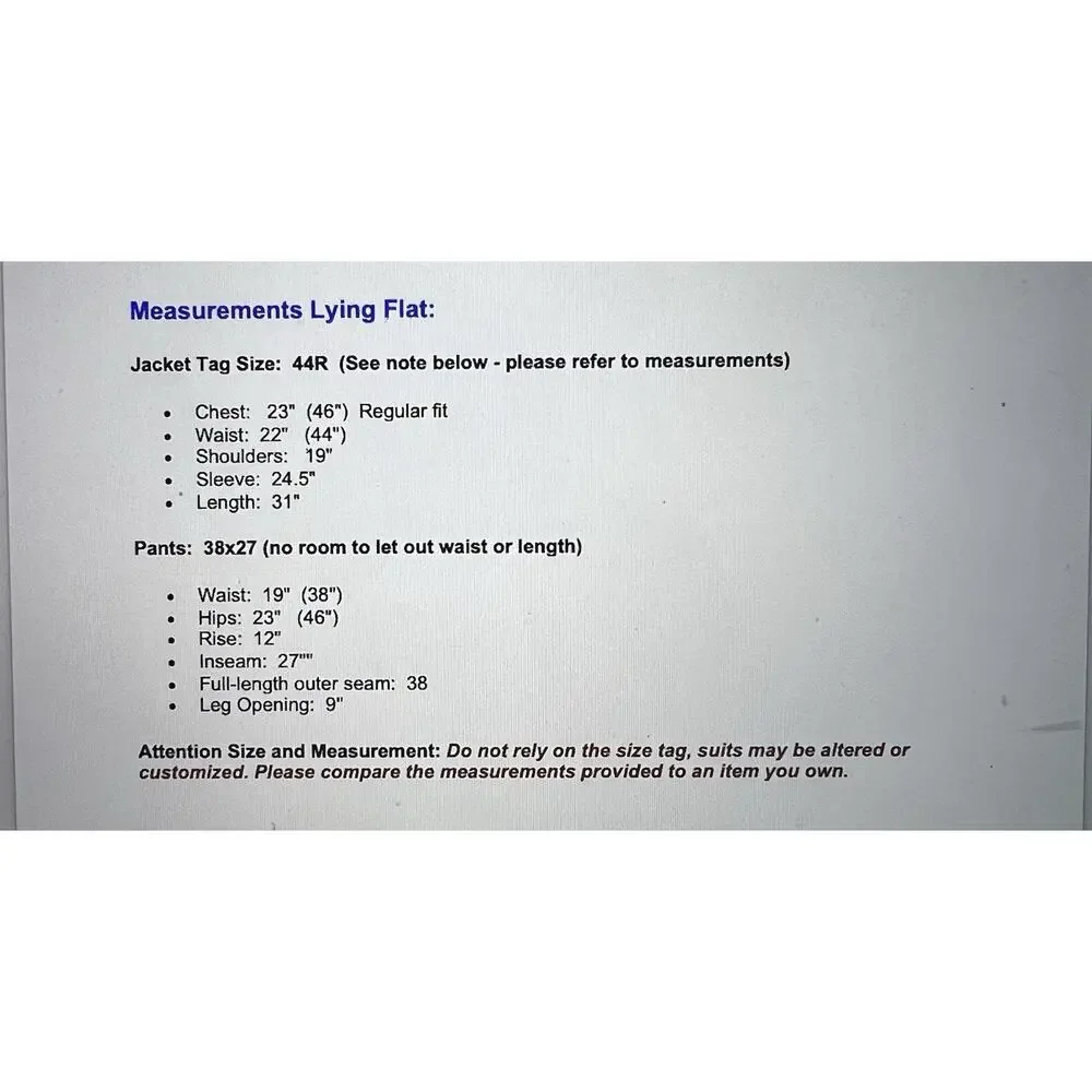 Hickey Freeman 44R 38x27 Gray with Ice Blue Multi-Stripe Quality Suit 3/2 Roll - Picture 3 of 16